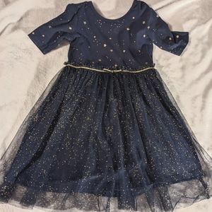 Hannah Andersson Navy Tulle Sparkle dress size 5